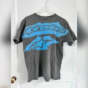 Vintage Alpine Stars Blue and Grey Shirt With Logo UNISEX